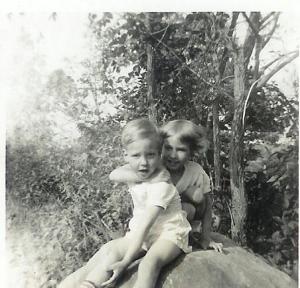 Gently hugging David