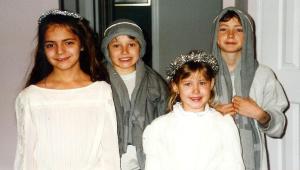 My four children, pretending to be angels, 12/96 