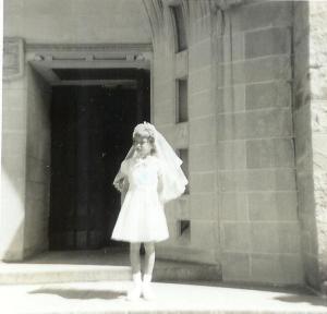 My goal: Make 1st communion so I could wear a bride-dress.