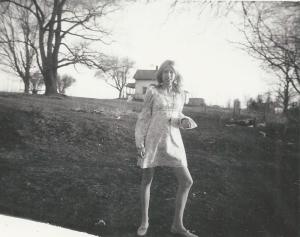 Me, a couple years later, modeling a dress I made (1968). Notice the modely pose.
